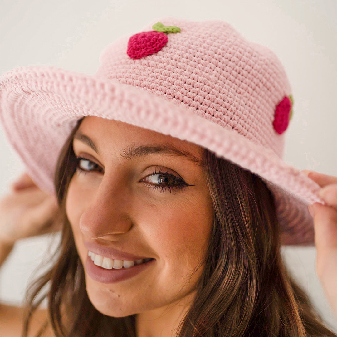 Berry Crochet Brim Hat
