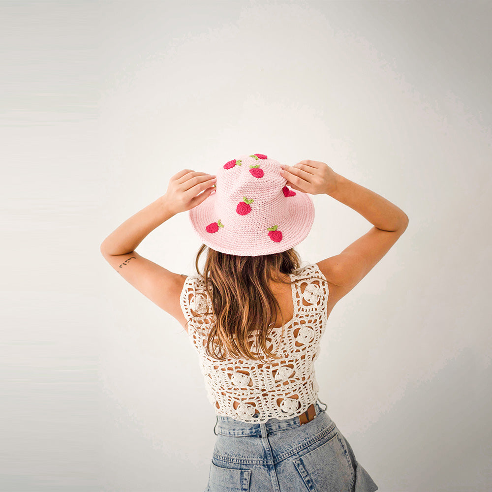 Berry Crochet Brim Hat