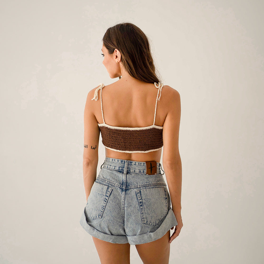 Cadence Crochet Top | Brown