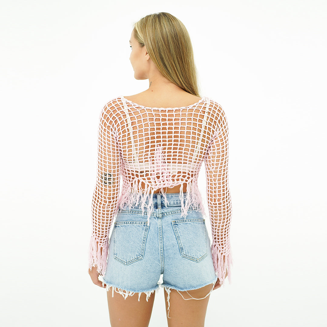Cove Crochet Top | Pink