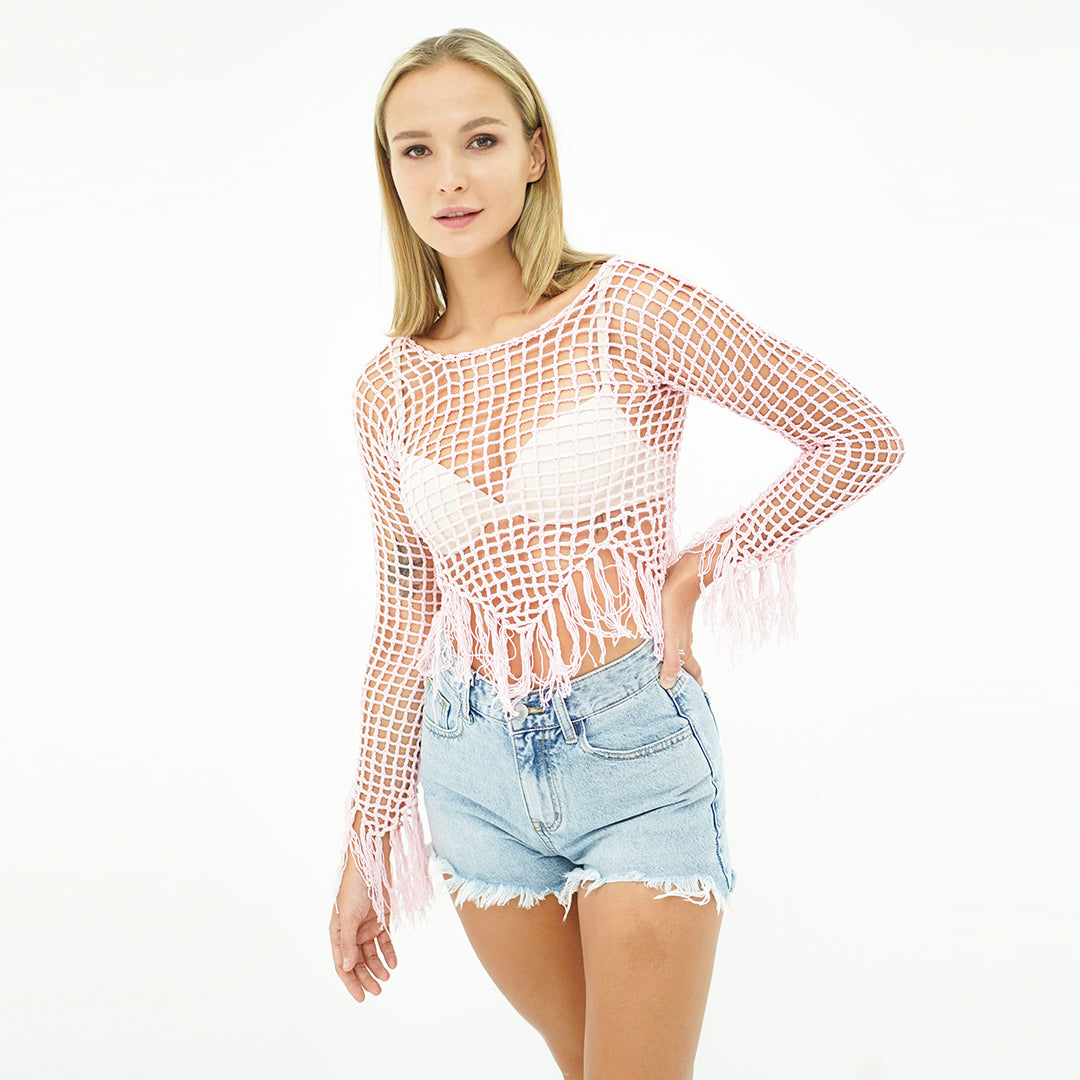 Cove Crochet Top | Pink