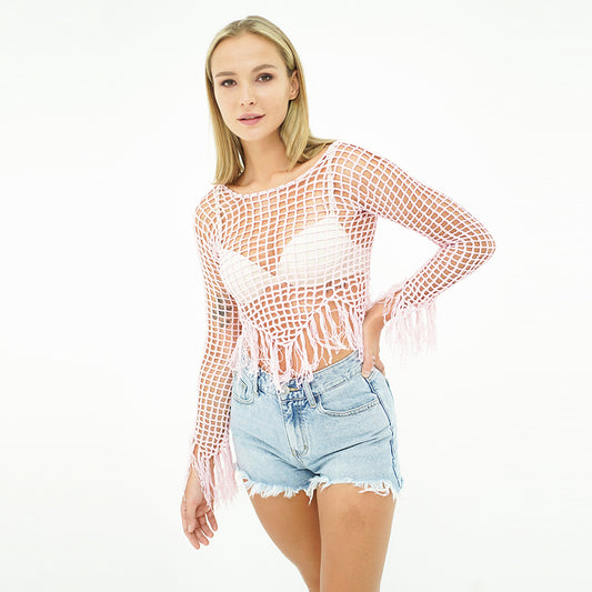 Cove Crochet Top | Pink