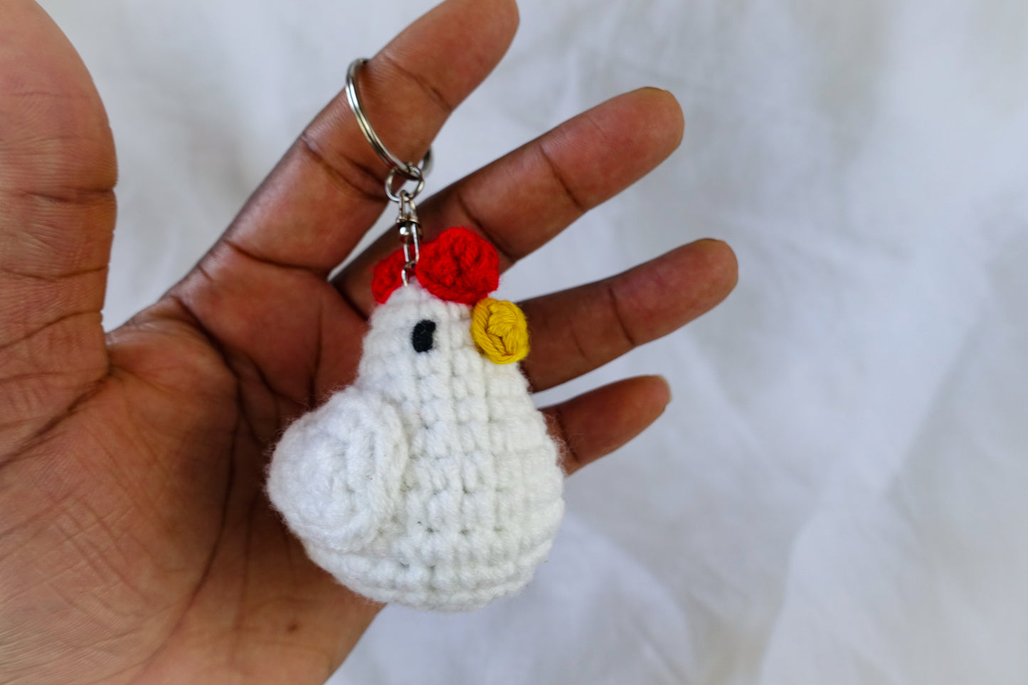 White Chicken Keychain