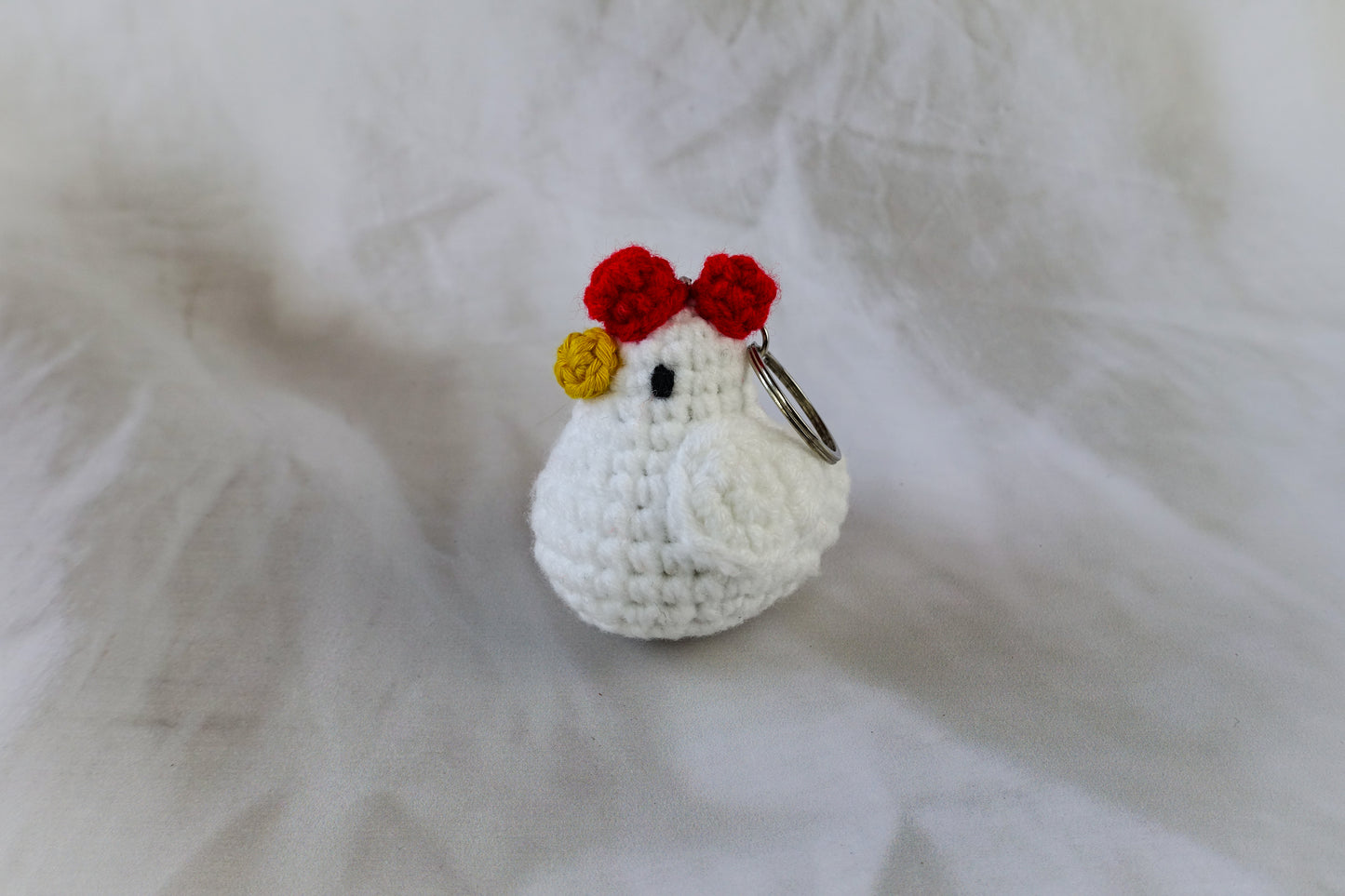 White Chicken Keychain