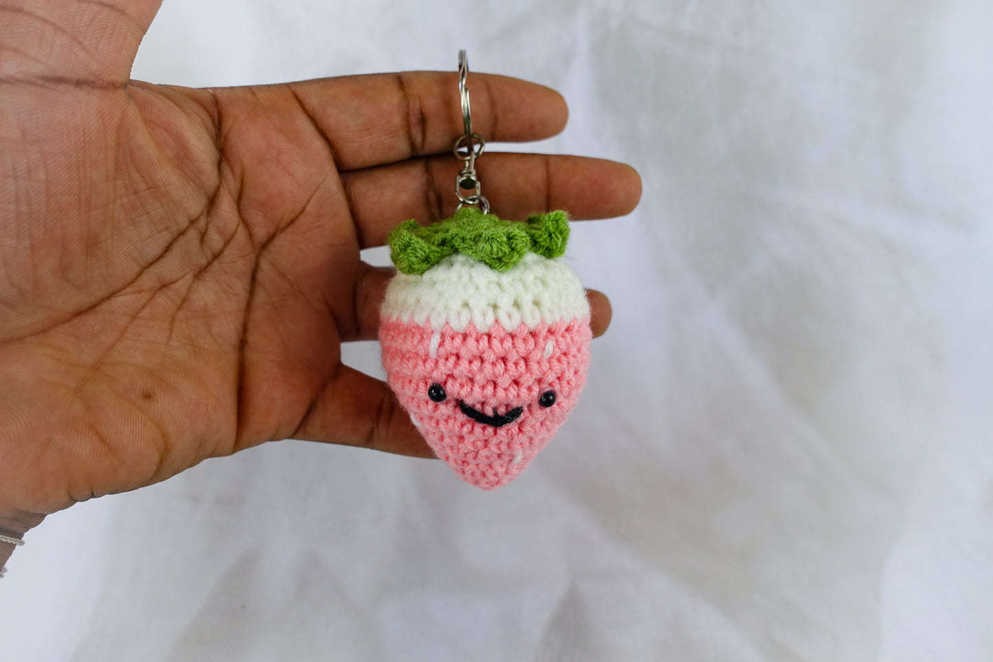 Pink Strawberry keychain