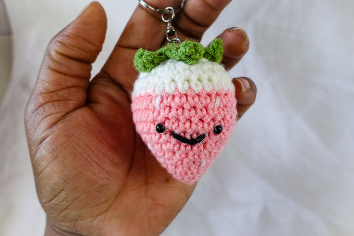 Pink Strawberry keychain