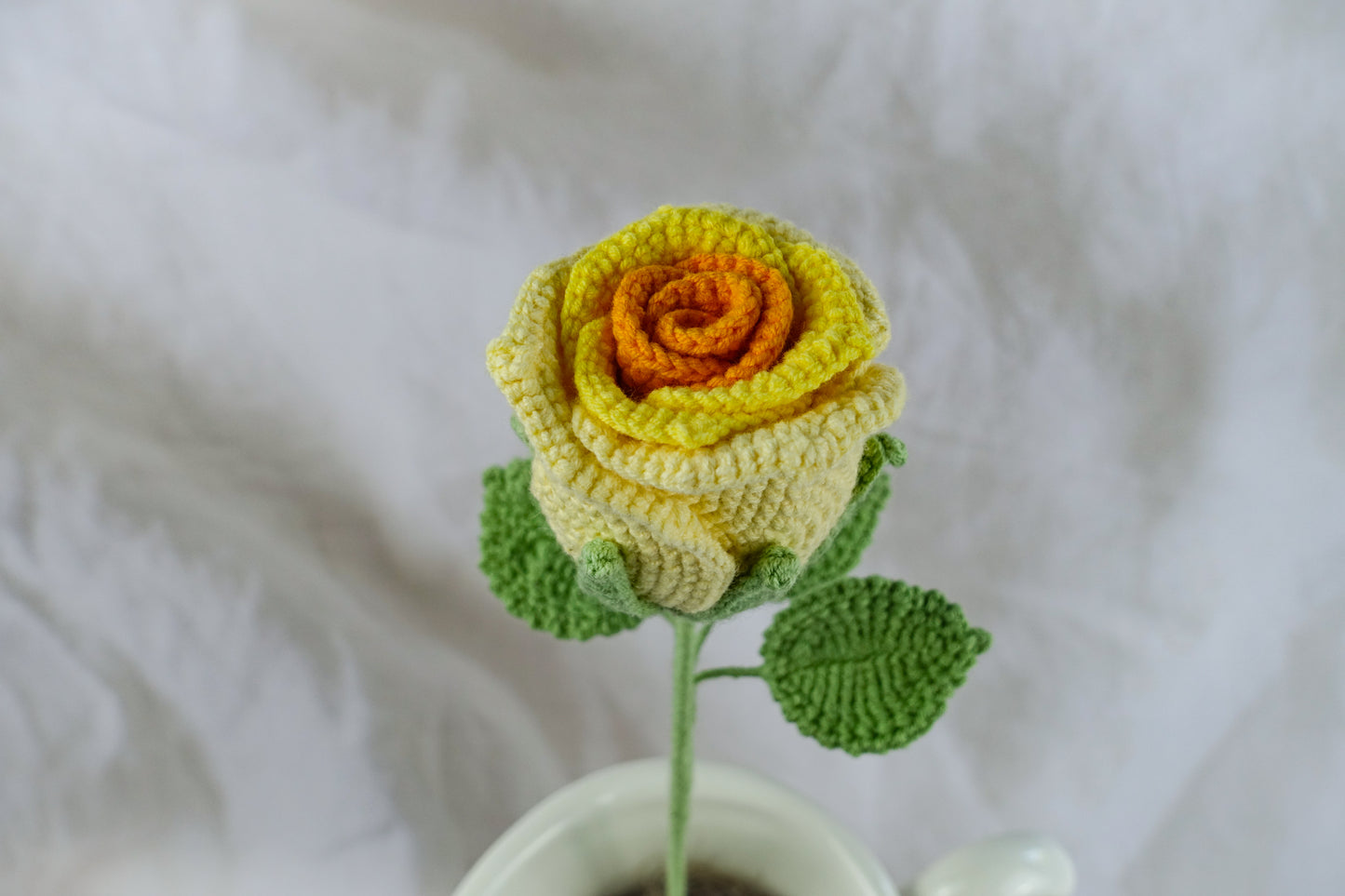 Wine Glass Rose- Yellow