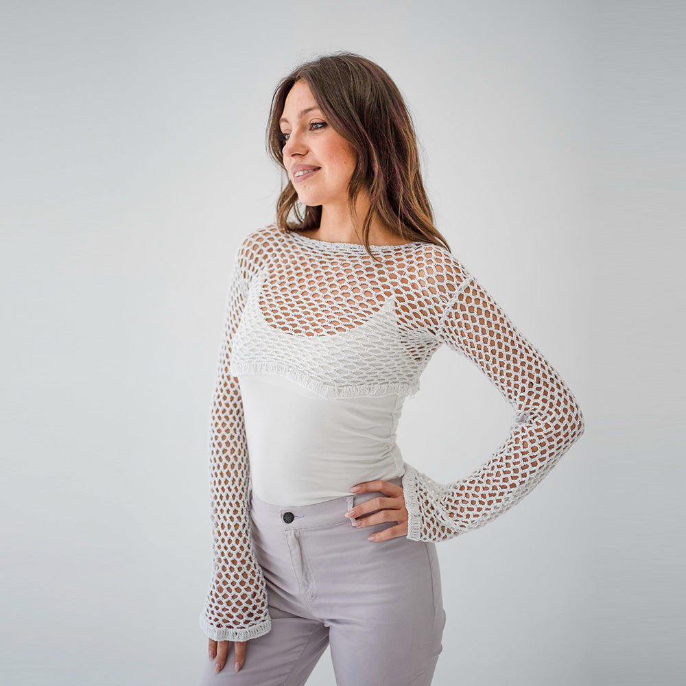 Freya Crochet Top | White