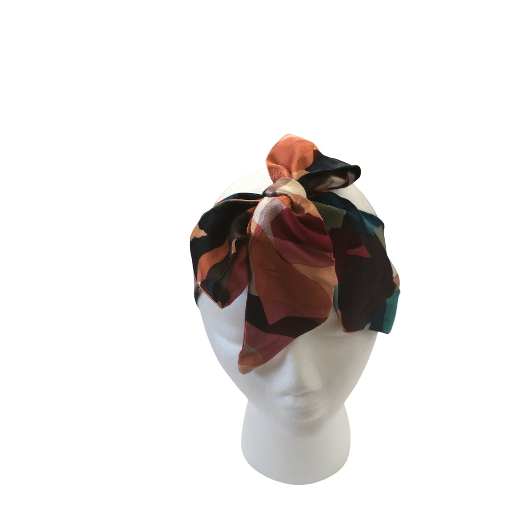 Burnt Orange Art Bow Knot Headscarf