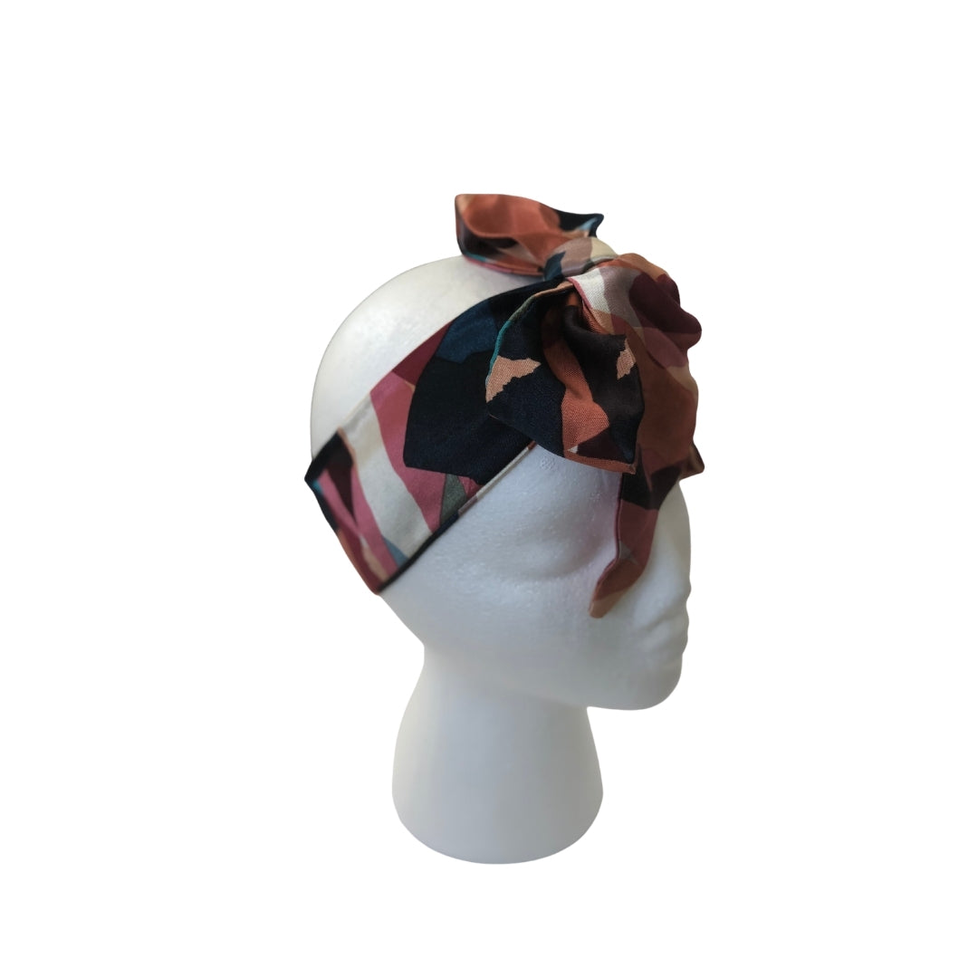 Burnt Orange Art Bow Knot Headscarf