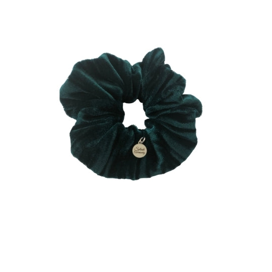 Dark Teal Velvet Mini Scrunchie
