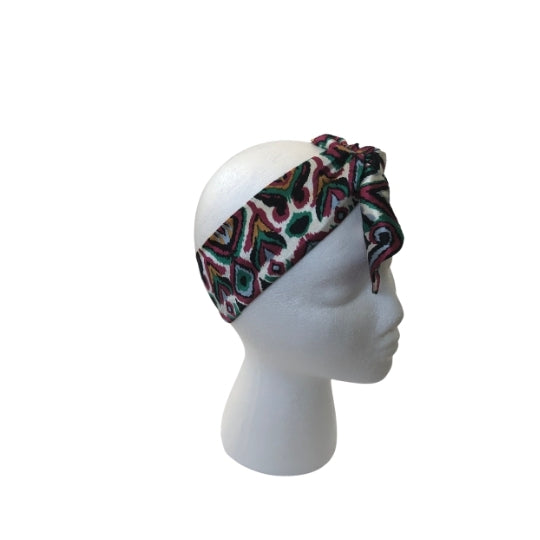 Geometric Print Bow Knot Headscarf
