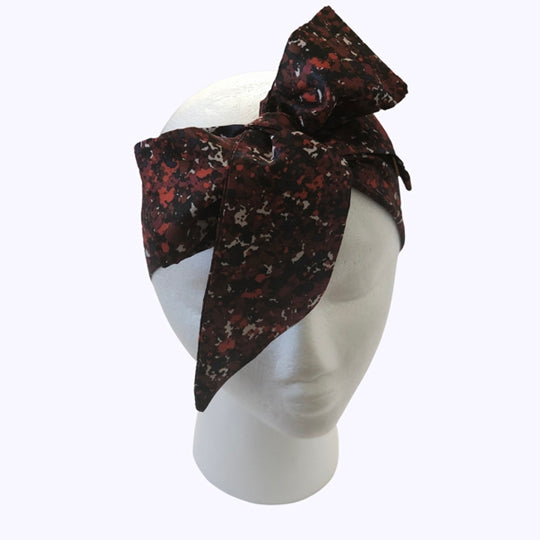 Spot Print Bow Knot Headscarf