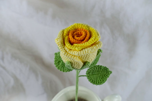 Wine Glass Rose- Yellow