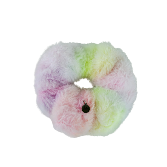 Rainbow Fluff Large Scrunchie