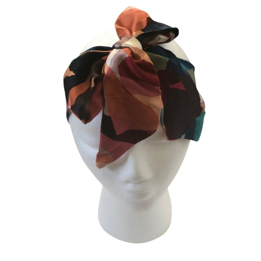 Burnt Orange Art Bow Knot Headscarf