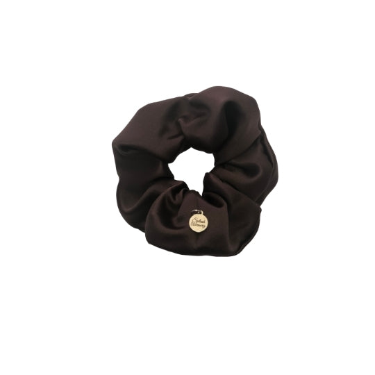 Chocolate Brown Satin Mini Scrunchie