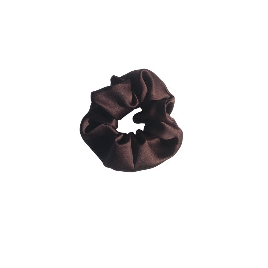 Chocolate Brown Satin Mini Scrunchie