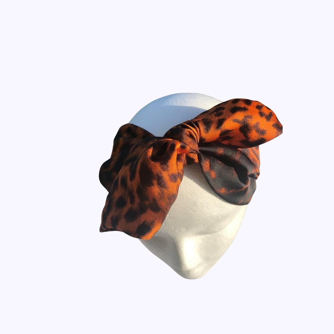 Leopard Print Bow Knot Headscarf