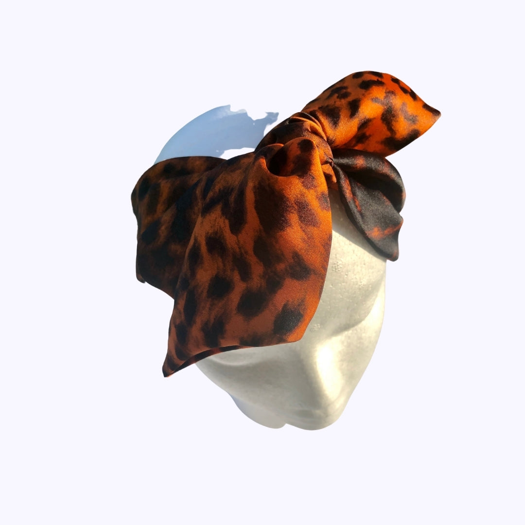 Leopard Print Bow Knot Headscarf