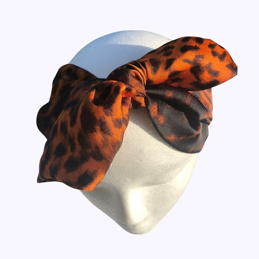 Leopard Print Bow Knot Headscarf