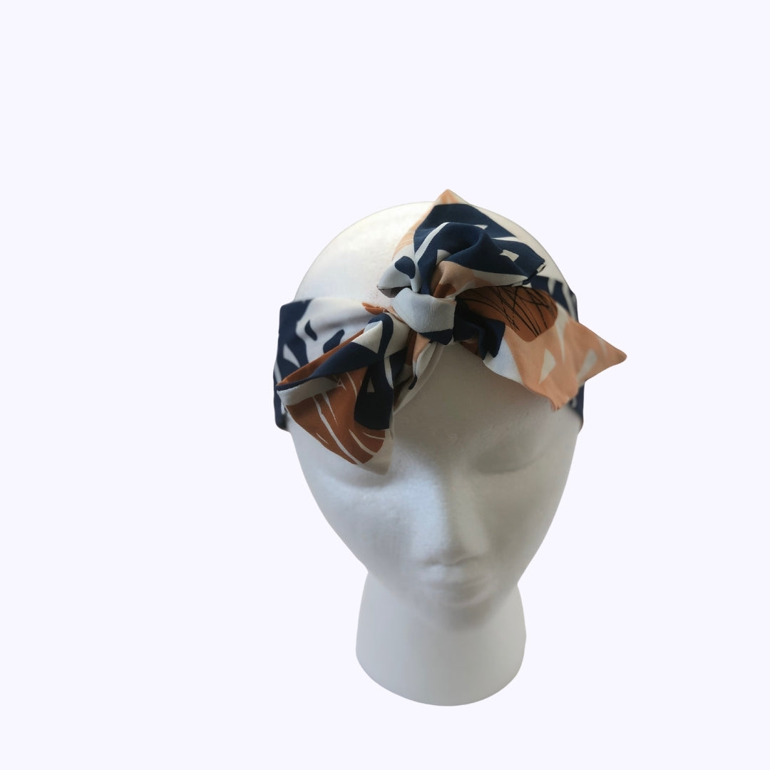 Peach Leaves Bow Knot Headscarf