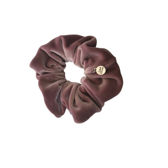 Plum Blossom Velvet Mini Scrunchie