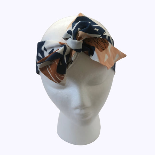 Peach Leaves Bow Knot Headscarf