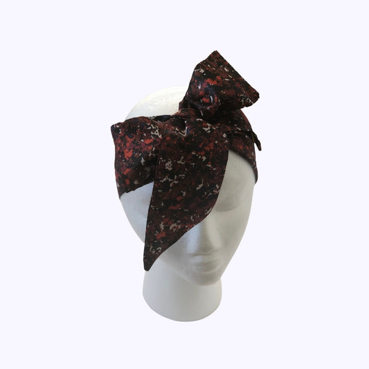 Spot Print Bow Knot Headscarf